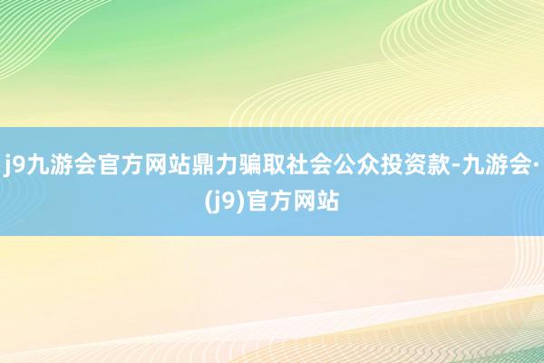 j9九游会官方网站鼎力骗取社会公众投资款-九游会·(j9)官方网站