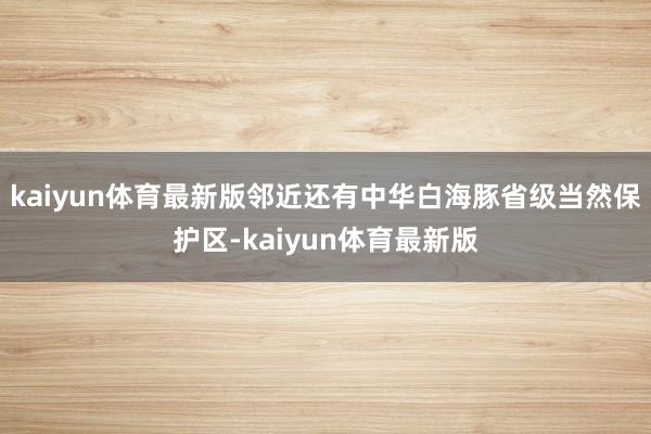 kaiyun体育最新版邻近还有中华白海豚省级当然保护区-kaiyun体育最新版