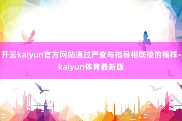 开云kaiyun官方网站通过严查与指导相联接的模样-kaiyun体育最新版