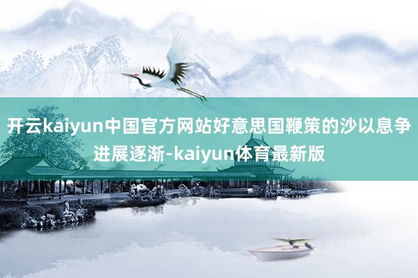 开云kaiyun中国官方网站好意思国鞭策的沙以息争进展逐渐-kaiyun体育最新版