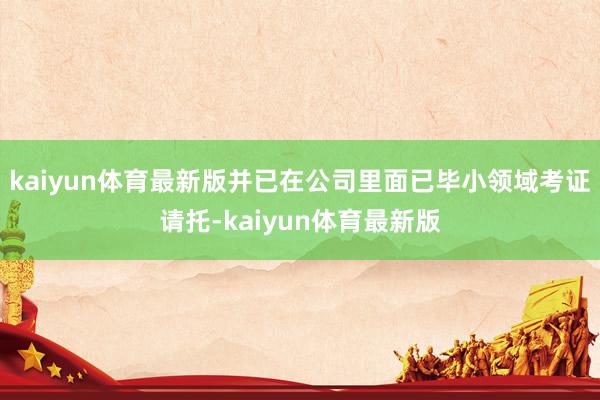 kaiyun体育最新版并已在公司里面已毕小领域考证请托-kaiyun体育最新版