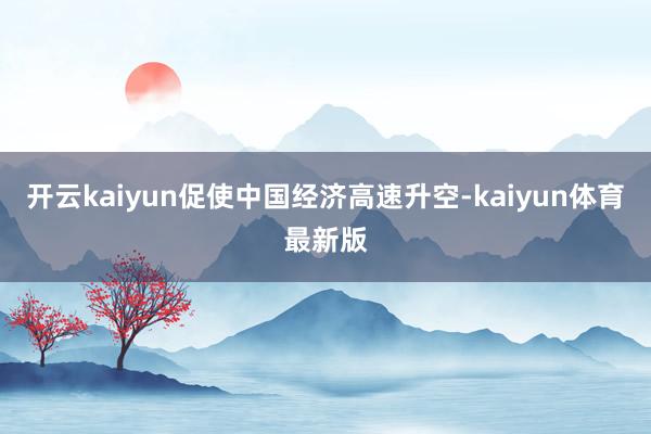 开云kaiyun促使中国经济高速升空-kaiyun体育最新版