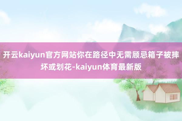 开云kaiyun官方网站你在路径中无需顾忌箱子被摔坏或划花-kaiyun体育最新版