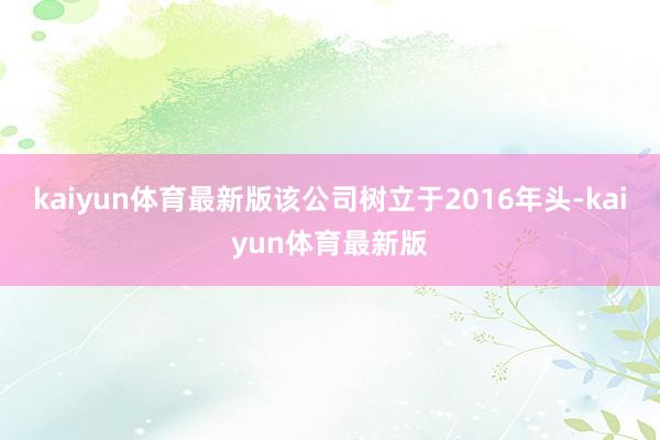 kaiyun体育最新版该公司树立于2016年头-kaiyun体育最新版