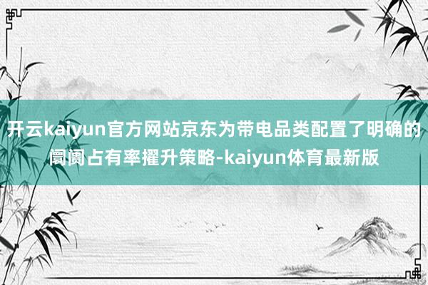 开云kaiyun官方网站京东为带电品类配置了明确的阛阓占有率擢升策略-kaiyun体育最新版